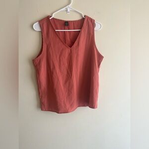 SHEIN Warm Coral V-Neck Tank Top